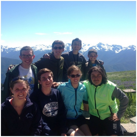 Teen Treks Pacific Northwest bicycle tour group picture at Hurricane Ridge in Olympic National Park