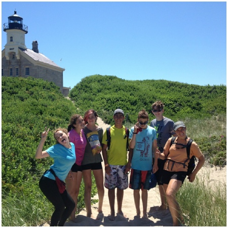 Teen Treks New England Coast takes a break from bicycling to explore the beach
