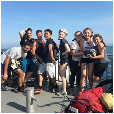 Teen Treks Connecticut - Rhode Island bicycle trip takes the ferry to Block Island
